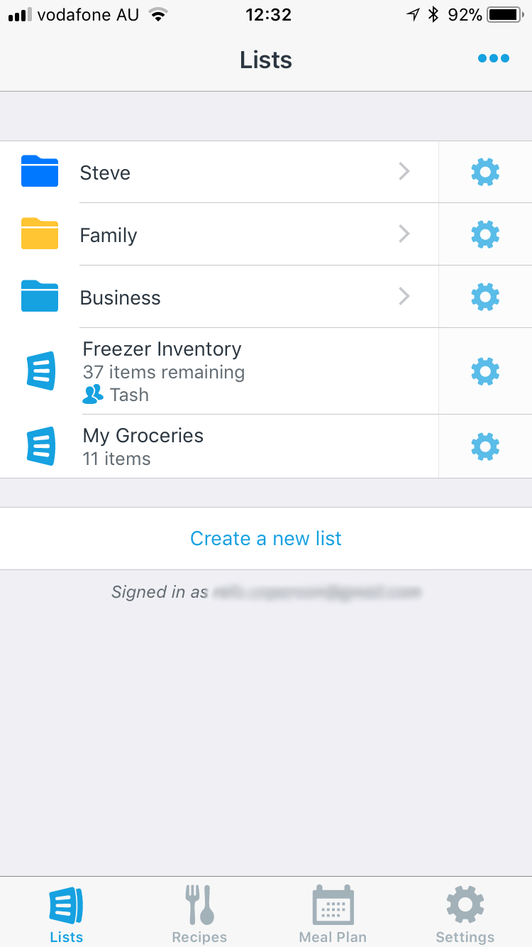 Paid subscribers can organise lists into folders on AnyList